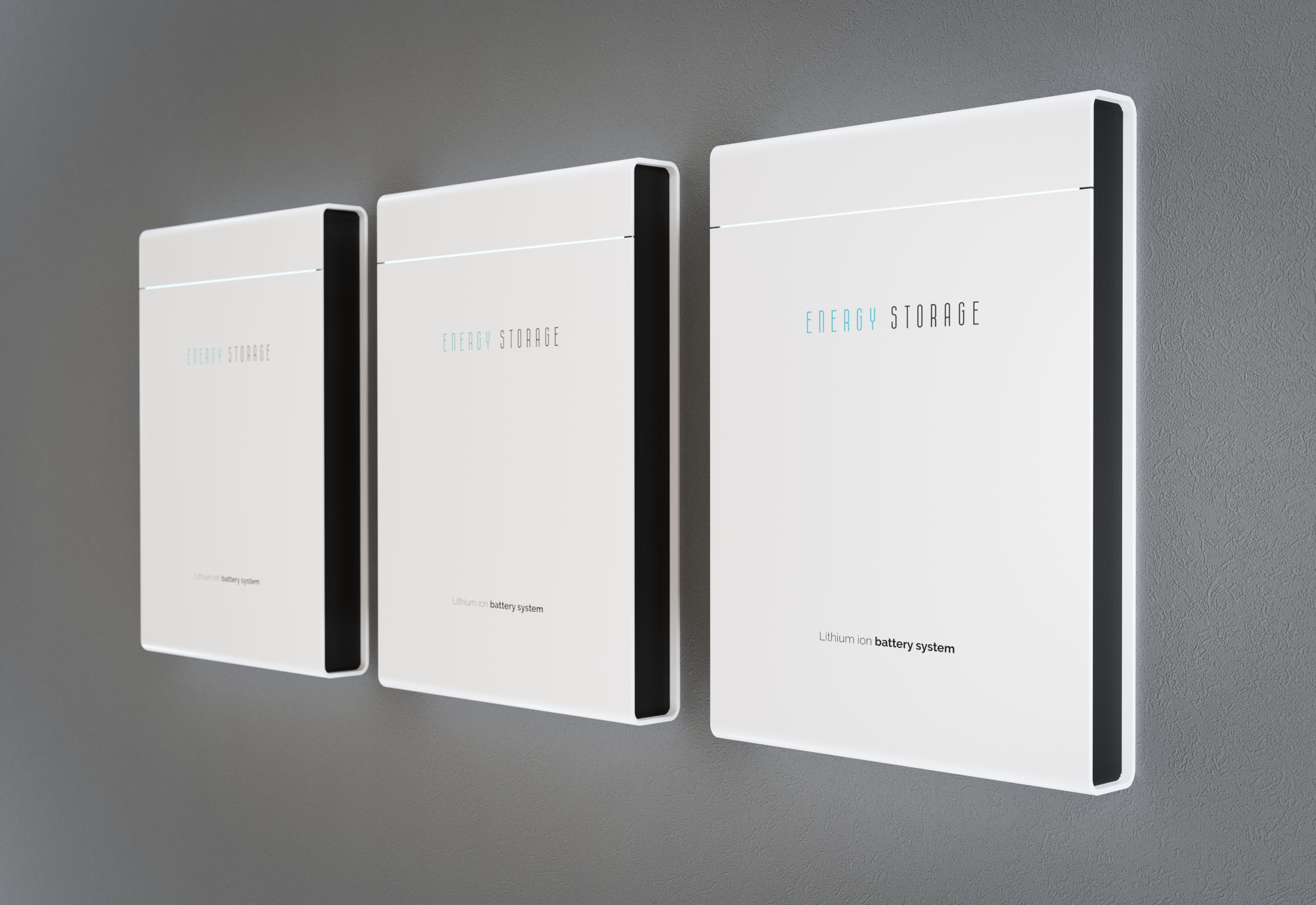 Modern,Home,Energy,Storage,Battery,System,Mounted,On,Clean,Grey
